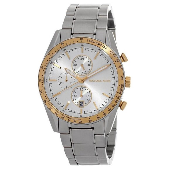 NWT Authentic Michael Kors Warren Chronograph Quartz White Dial Men's Watch - Picture 1 of 3